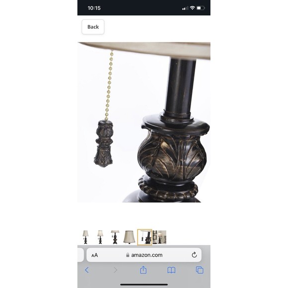 Trieste Marble 18 1/2" High Accent Table Lamp w/ Ivory Shade Antique Luxury Look - Picture 6 of 13